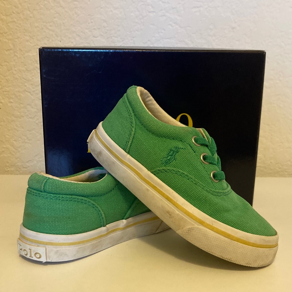 Polo by Ralph Lauren Kids Sneakers in Green Canvas